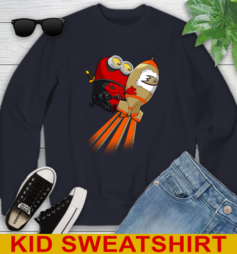 NHL Hockey Anaheim Ducks Deadpool Minion Marvel Shirt Youth Sweatshirt 2