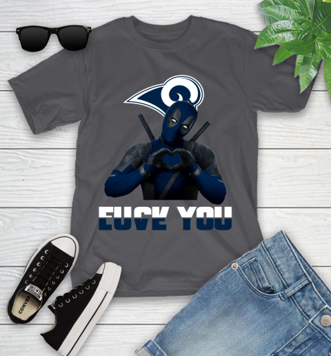NHL Los Angeles Rams Deadpool Love You Fuck You Football Sports Youth T-Shirt 6
