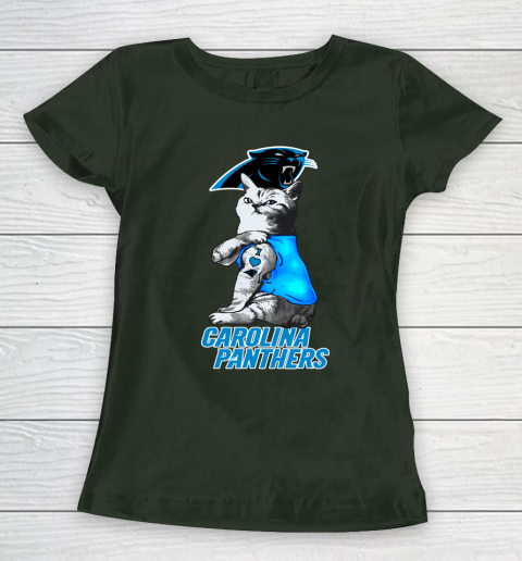 NFL Football My Cat Loves Carolina Panthers Women's T-Shirt 4