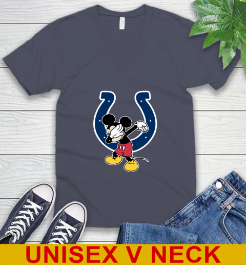Indianapolis Colts NFL Football Dabbing Mickey Disney Sports V-Neck T-Shirt 8