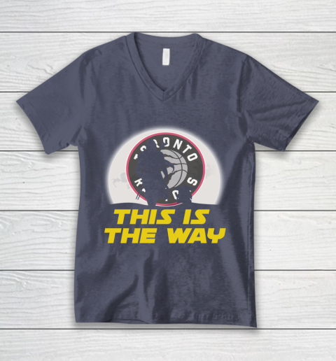 Toronto Raptors NBA Basketball Star Wars Yoda And Mandalorian This Is The Way V-Neck T-Shirt 7