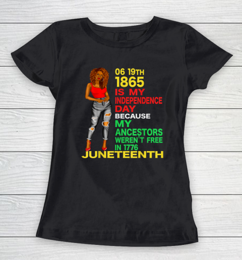 Happy Juneteenth Is My Independence Day Free Black Women's T-Shirt