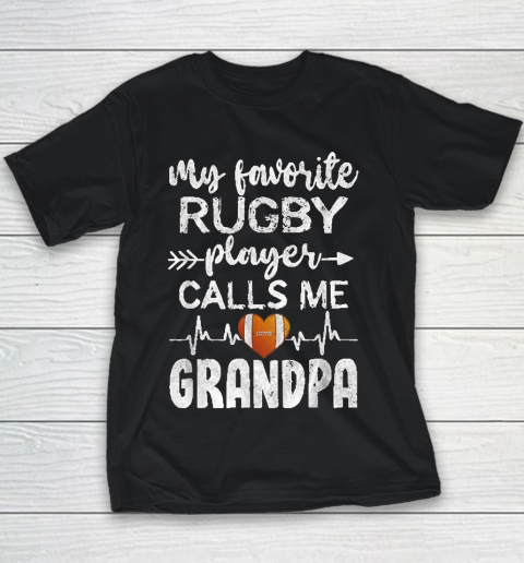 Grandpa Funny Gift Apparel  My Favorite Rugby Player Callsme Grandpa Youth T-Shirt