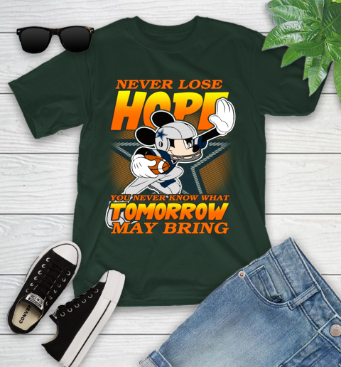 Dallas Cowboys NFL Football Mickey Disney Never Lose Hope Youth T-Shirt 5