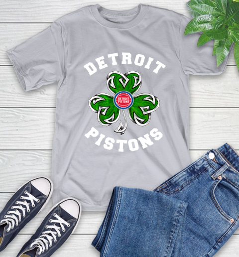 NBA Detroit Pistons Three Leaf Clover St Patrick's Day Basketball Sports T-Shirt 6