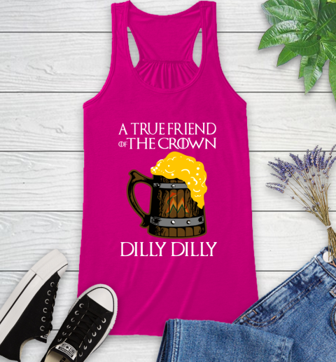 MLB Miami Marlins A True Friend Of The Crown Game Of Thrones Beer Dilly Dilly Baseball Racerback Tank 7