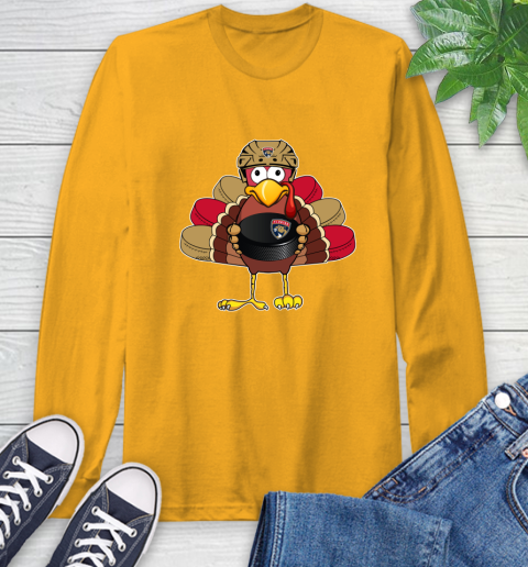 Florida Panthers Turkey Thanksgiving Day Long Sleeve T-Shirt 3