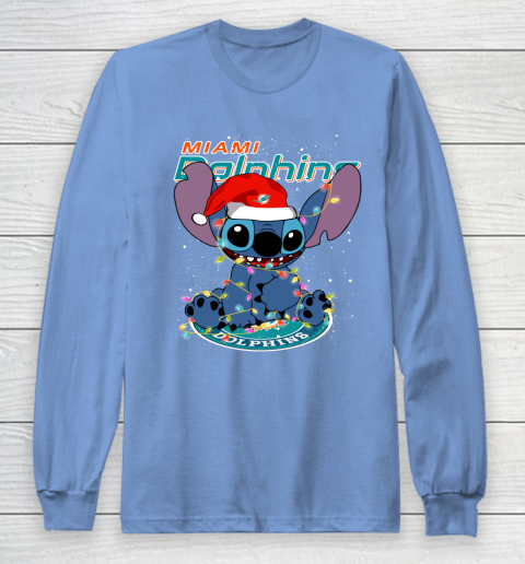Miami Dolphins NFL Football noel stitch Christmas Long Sleeve T-Shirt 8