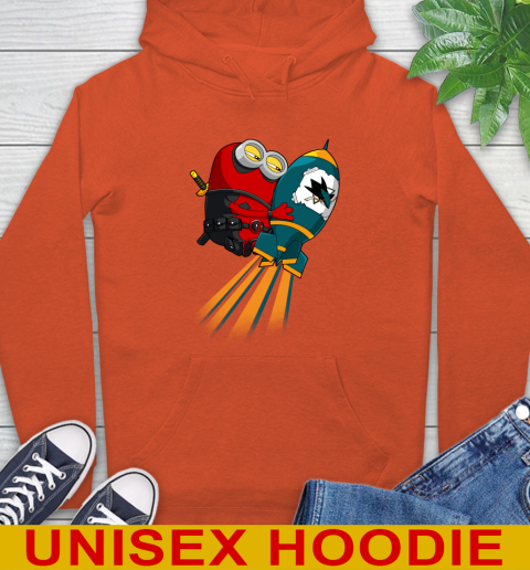 NHL Hockey San Jose Sharks Deadpool Minion Marvel Shirt Hoodie 4