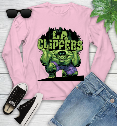 LA Clippers NBA Basketball Incredible Hulk Marvel Avengers Sports Youth Long Sleeve 10