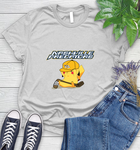 NHL Pikachu Hockey Sports Nashville Predators Women's T-Shirt