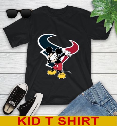 Houston Texans NFL Football Dabbing Mickey Disney Sports Youth T-Shirt 2