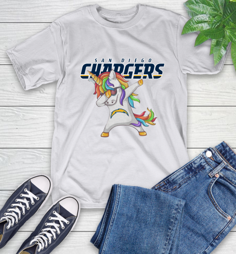 Los Angeles Chargers NFL Football Funny Unicorn Dabbing Sports T-Shirt 24