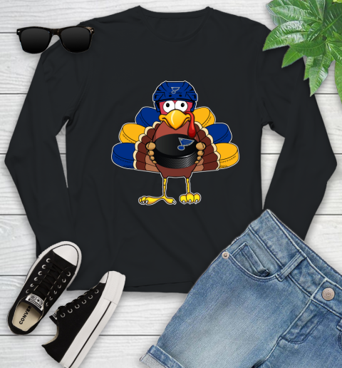 St.Louis Blues Turkey Thanksgiving Day Youth Long Sleeve 2