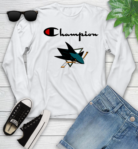 NHL Hockey San Jose Sharks Champion Shirt Youth Long Sleeve