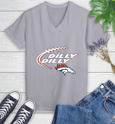 NFL Denver Broncos Dilly Dilly Football Sports Women's V-Neck T-Shirt 4