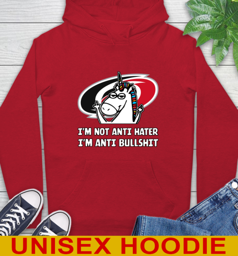 Carolina Hurricanes NHL Hockey Unicorn I'm Not Anti Hater I'm Anti Bullshit Hoodie 10