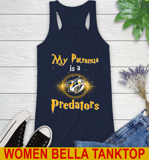 NHL Hockey Harry Potter My Patronus Is A Nashville Predators Racerback Tank 9