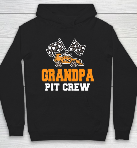 Grandpa Funny Gift Apparel  Grandpa Birthday Pit Crew Car Ra Hoodie