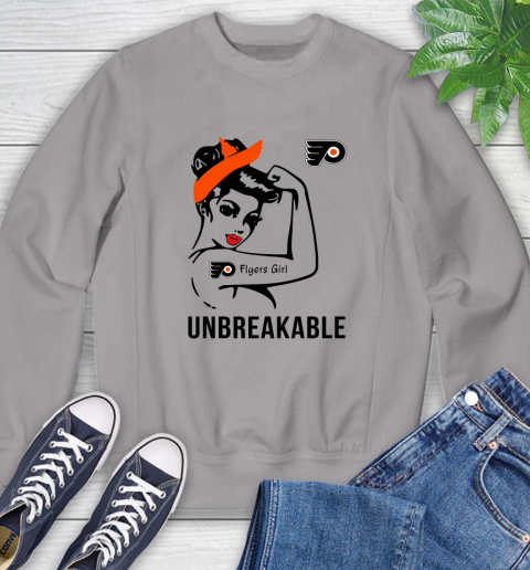NHL Philadelphia Flyers Girl Unbreakable Hockey Sports Sweatshirt 3