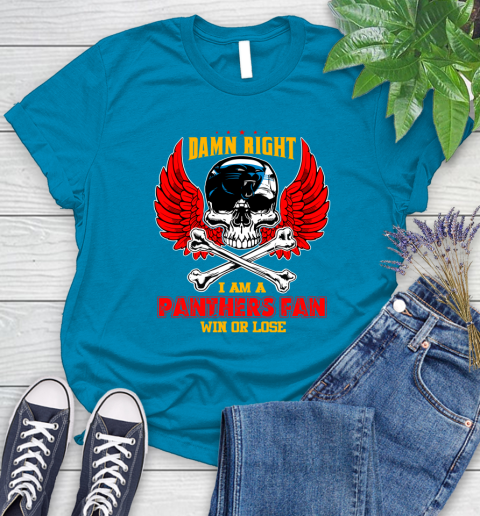NFL Damn Right I Am A New York Jets Win Or Lose Skull Football Sports (2) Women's T-Shirt 10