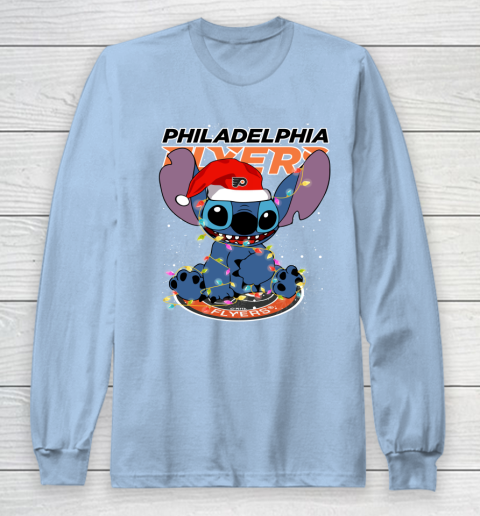 Philadelphia Flyers NHL Hockey noel stitch Christmas Long Sleeve T-Shirt 5