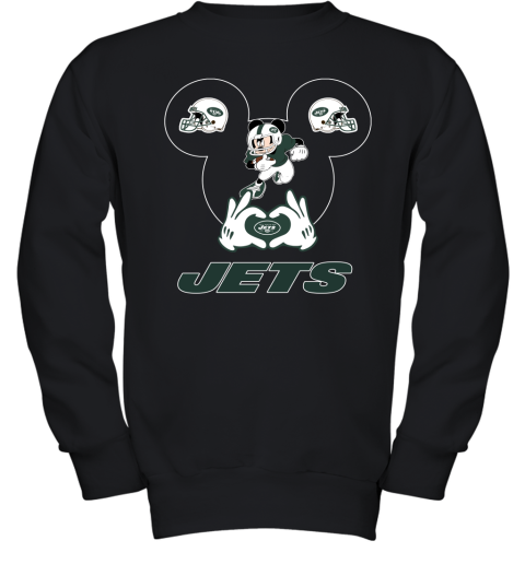 I Love The Jets Mickey Mouse New York Jets Youth Sweatshirt
