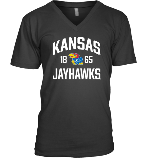 Kansas Jayhawks 1274 Victory Falls 1865 V-Neck T-Shirt