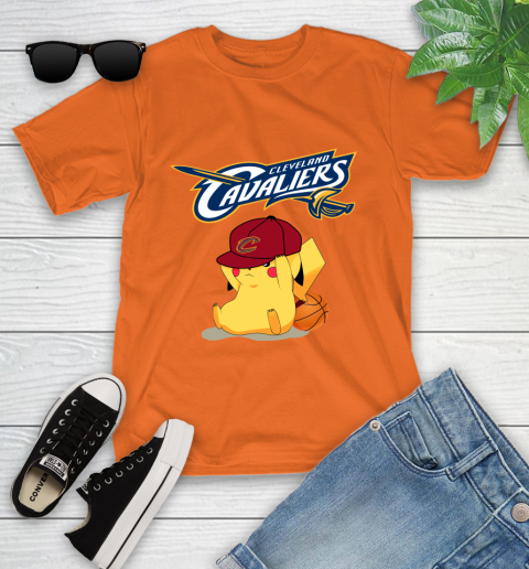NBA Pikachu Basketball Sports Cleveland Cavaliers Youth T-Shirt 7