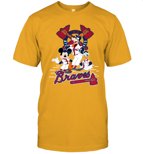 Atlanta Braves Mickey Donald And Goofy Baseball Unisex Jersey Tee 
