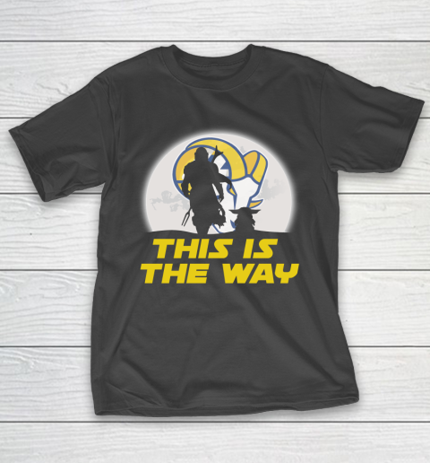 Los Angeles Rams NFL Football Star Wars Yoda And Mandalorian This Is The Way T-Shirt