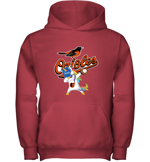 Hip Hop Dabbing Unicorn Flippin Love Baltimore Orioles Youth Hoodie