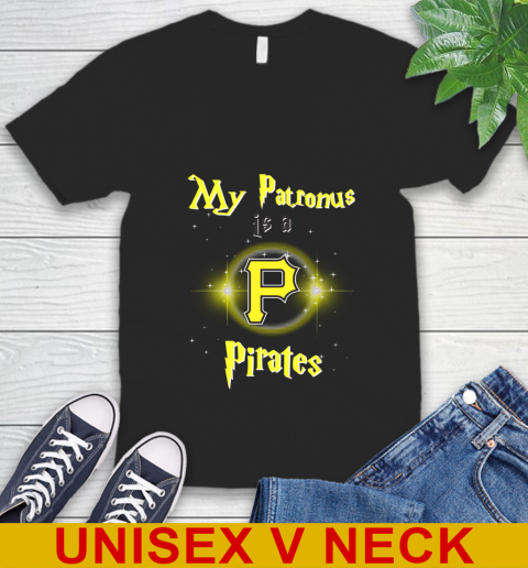 MLB Baseball Harry Potter My Patronus Is A Pittsburgh Pirates V-Neck T-Shirt