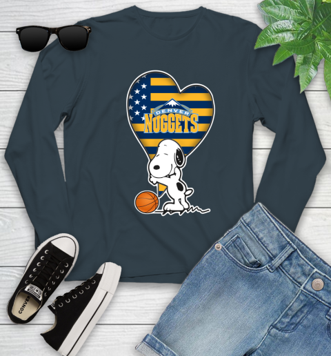 Denver Nuggets NBA Basketball The Peanuts Movie Adorable Snoopy Youth Long Sleeve 8