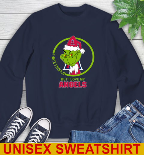 Los Angeles Angels MLB Christmas Grinch I Hate People But I Love My Favorite Baseball Team Sweatshirt 3