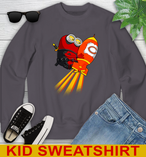 NFL Football Chicago Bears Deadpool Minion Marvel Shirt Youth Sweatshirt 5