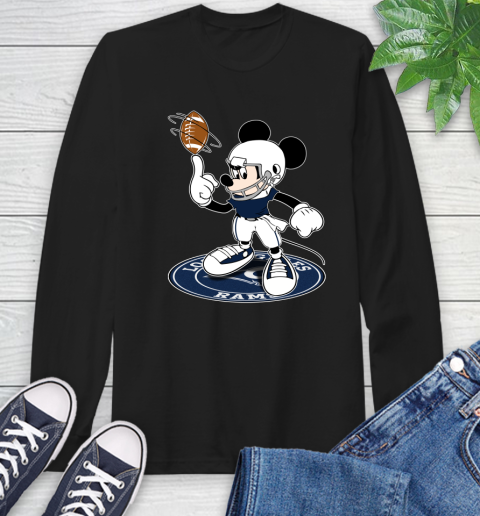 NFL Football Los Angeles Rams Cheerful Mickey Disney Shirt Long Sleeve T-Shirt