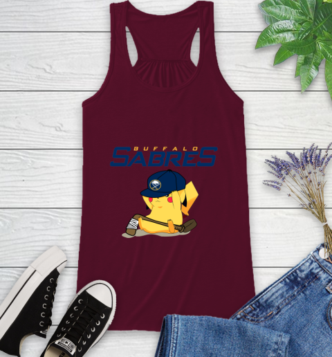 NHL Pikachu Hockey Sports Buffalo Sabres Racerback Tank 3