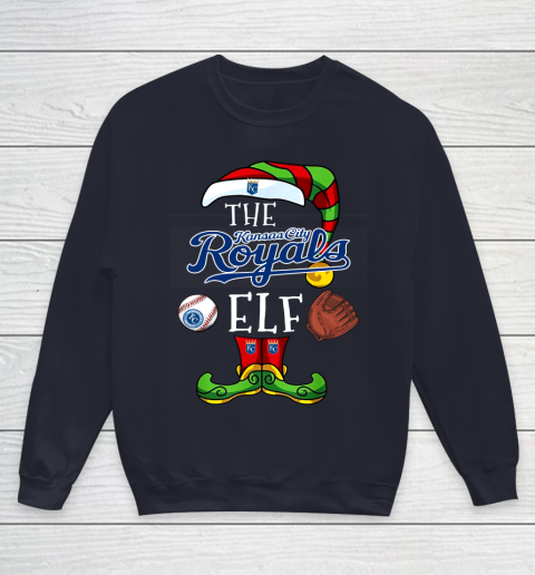 Kansas City Royals Christmas ELF Funny MLB Youth Sweatshirt 2