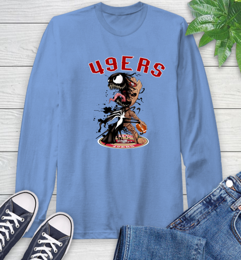 NFL San Francisco 49ers Football Venom Groot Guardians Of The Galaxy Long Sleeve T-Shirt 11
