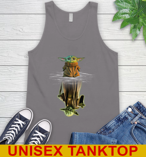 Mandalorian Baby Yoda star wars water reflection Tank Top 6