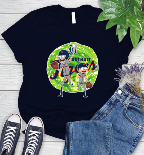 MLB Detroit Tigers Rick And Morty Baseball Sports Women's T-Shirt 3
