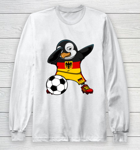 Dabbing Penguin Germany Soccer Fans Jersey Football Lovers Long Sleeve T-Shirt