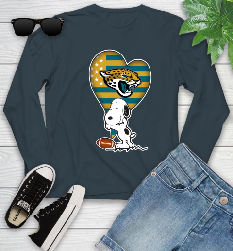 Jacksonville Jaguars NFL Football The Peanuts Movie Adorable Snoopy Youth Long Sleeve 8