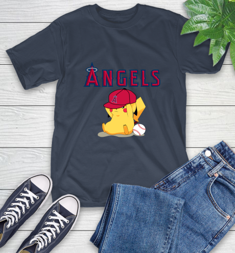 MLB Pikachu Baseball Sports Los Angeles Angels T-Shirt 4