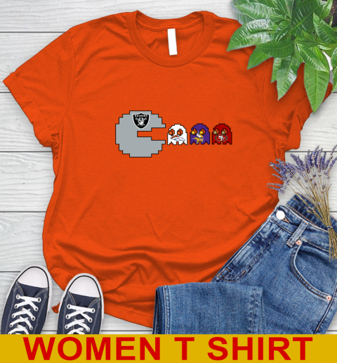 Oakland Raiders NFL Football Pac Man Champion Women's T-Shirt 4