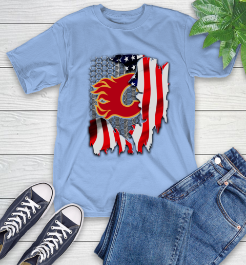 Calgary Flames NHL Hockey American Flag T-Shirt 12
