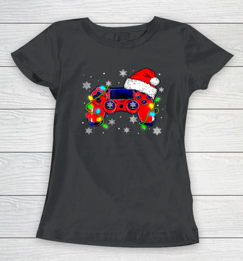 Video Game Controller Christmas Santa Hat Gamer Women's T-Shirt