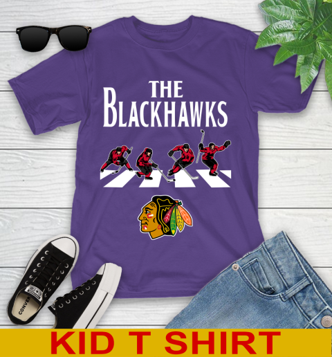 NHL Hockey Chicago Blackhawks The Beatles Rock Band Shirt Youth T-Shirt 3
