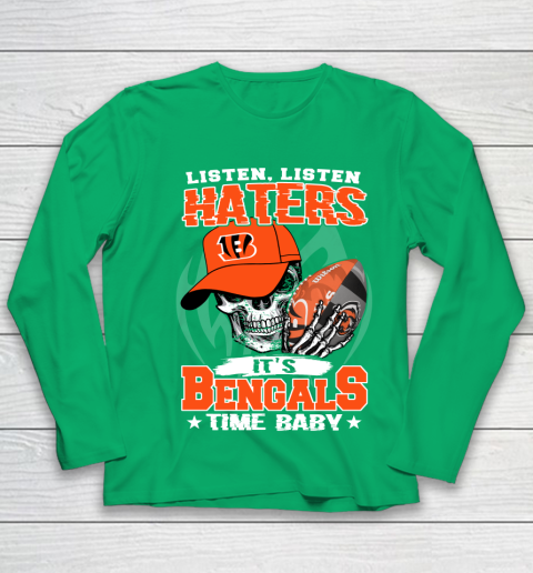 Listen Haters It is BENGALS Time Baby NFL Youth Long Sleeve 4